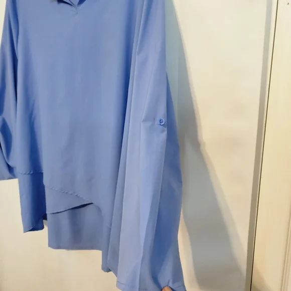 Coolibar Sky Blue Asymmetrical Tunic Top UPF50 Spring Summer Resort Vacation - Picture 5 of 15